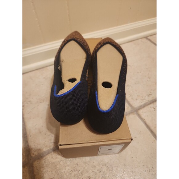Rothy's "The Point" Flats in "Midnight Metallic" Dark Blue & Rose Gold Size 10.5 - Picture 5 of 11